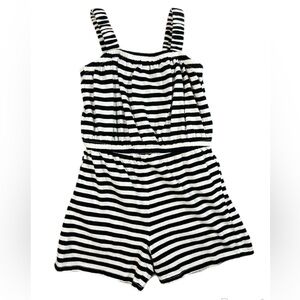 Old Navy One-Piece Romper-Black and White Striped-4T